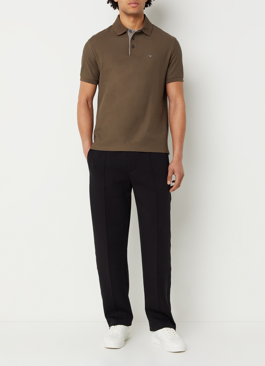 Armani Regular fit polo met logo - voorkant 4 donkergroen