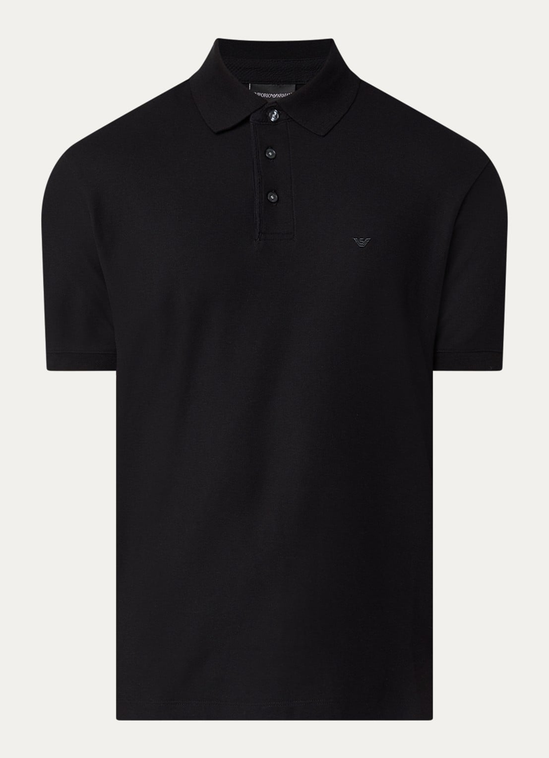 Armani Regular fit polo met logo - voorkant zwart