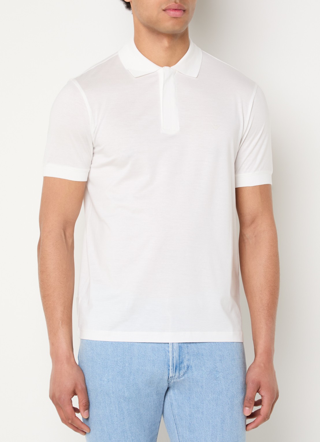 Armani Regular fit polo met logo - detail 4 gebroken wit