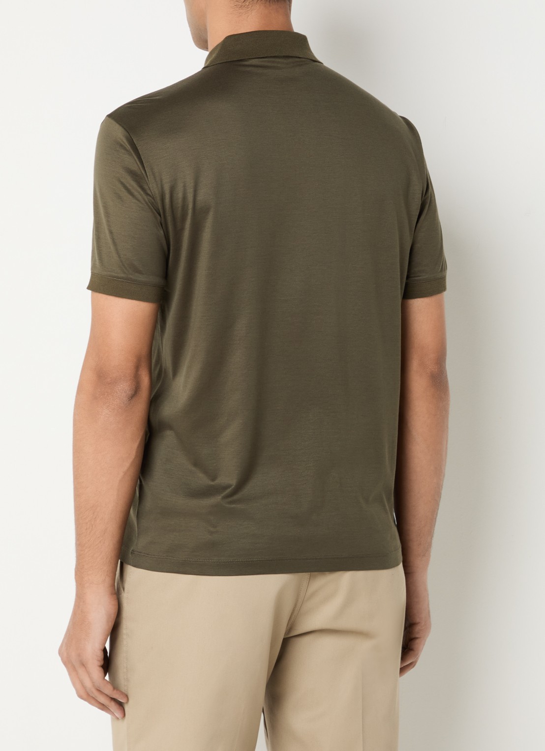 Armani Regular fit polo met logo - achterkant bronsgroen