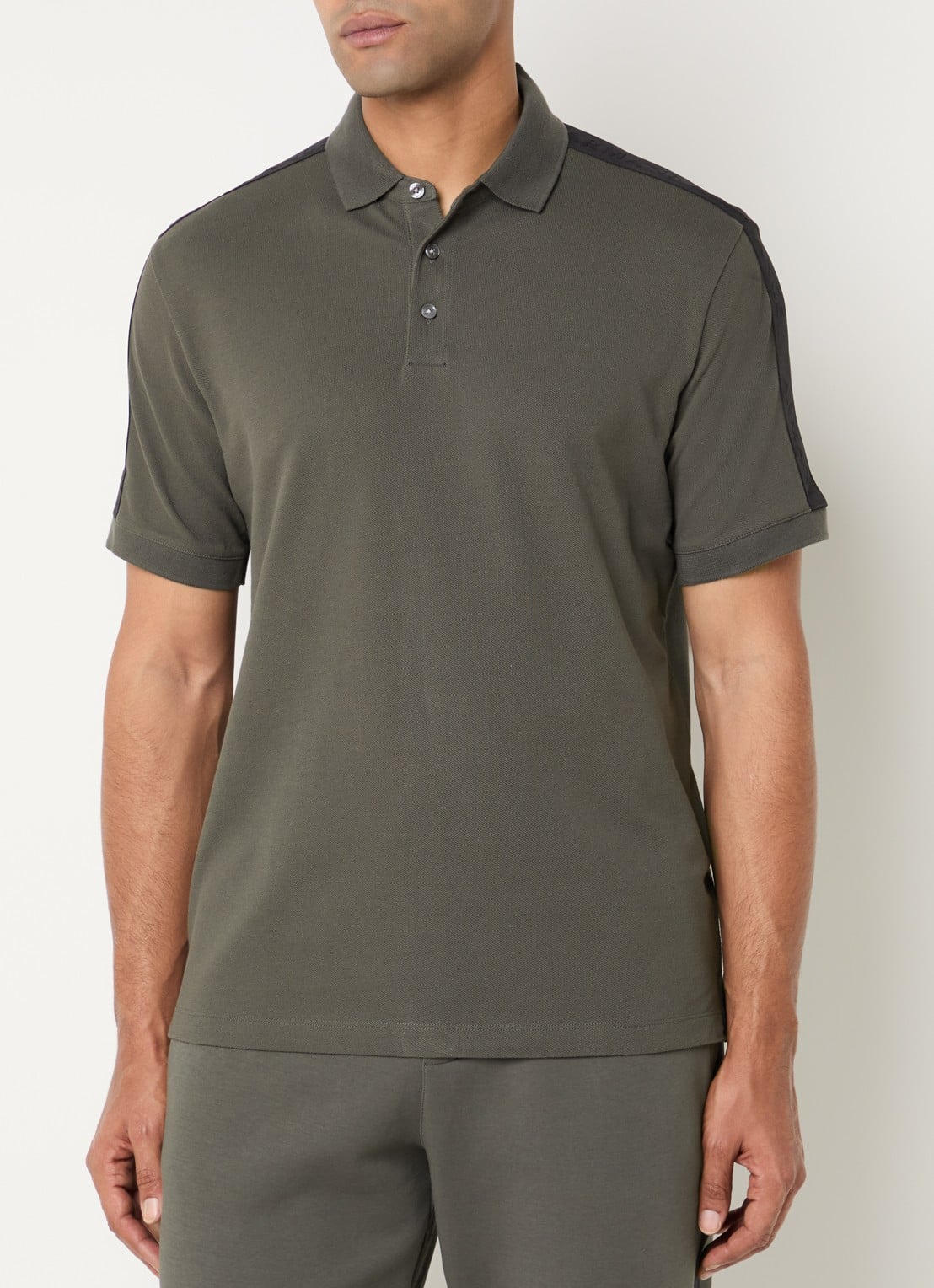 Armani Regular fit polo met logoband - detail 4 bronsgroen