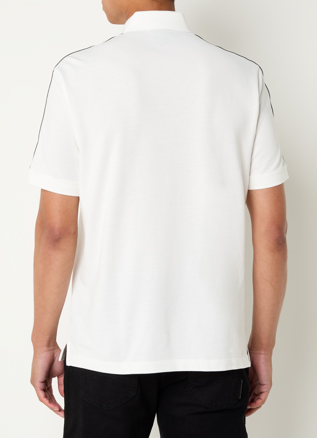 Armani Regular fit polo met logoband - achterkant gebroken wit