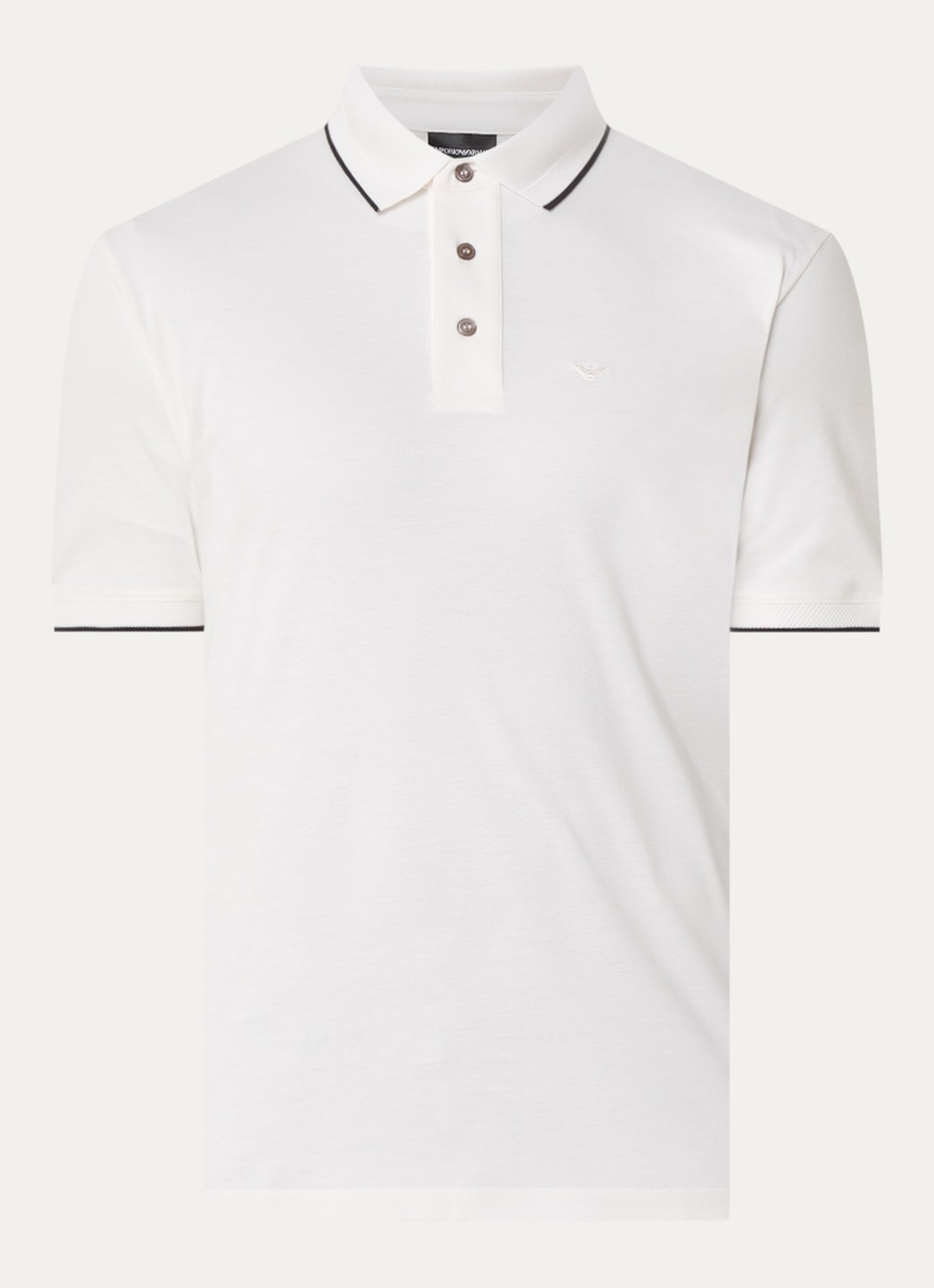 Armani Regular fit polo met logoborduring - voorkant 3 wit