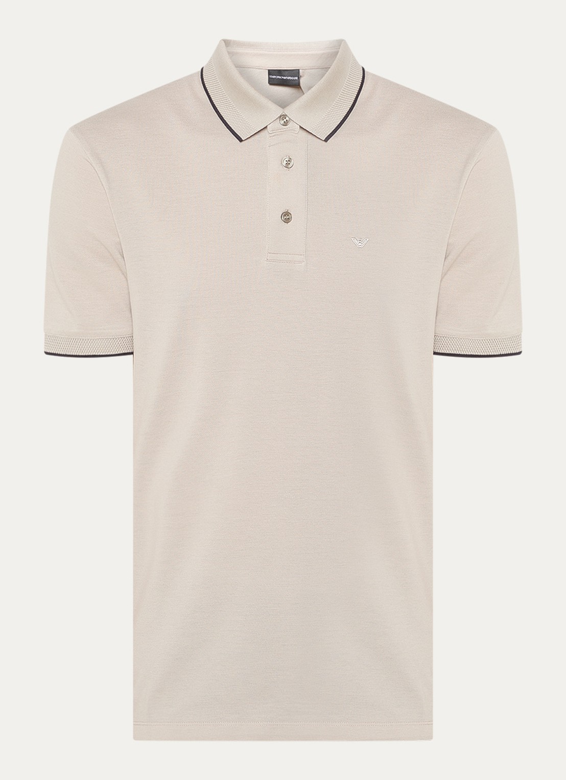 Armani Regular fit polo met logoborduring - voorkant 3 beige