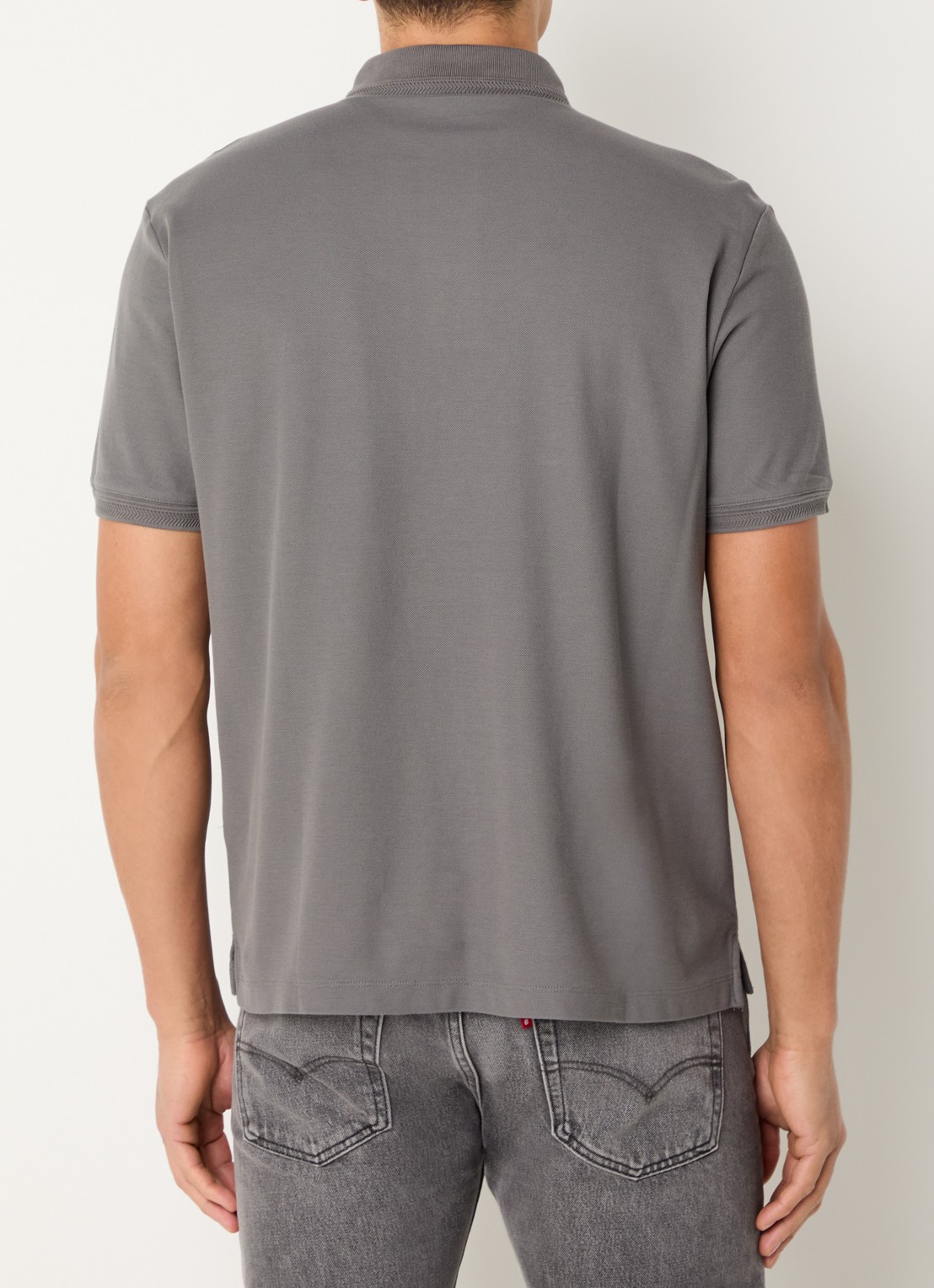 Armani Regular fit polo met logoborduring - achterkant rood