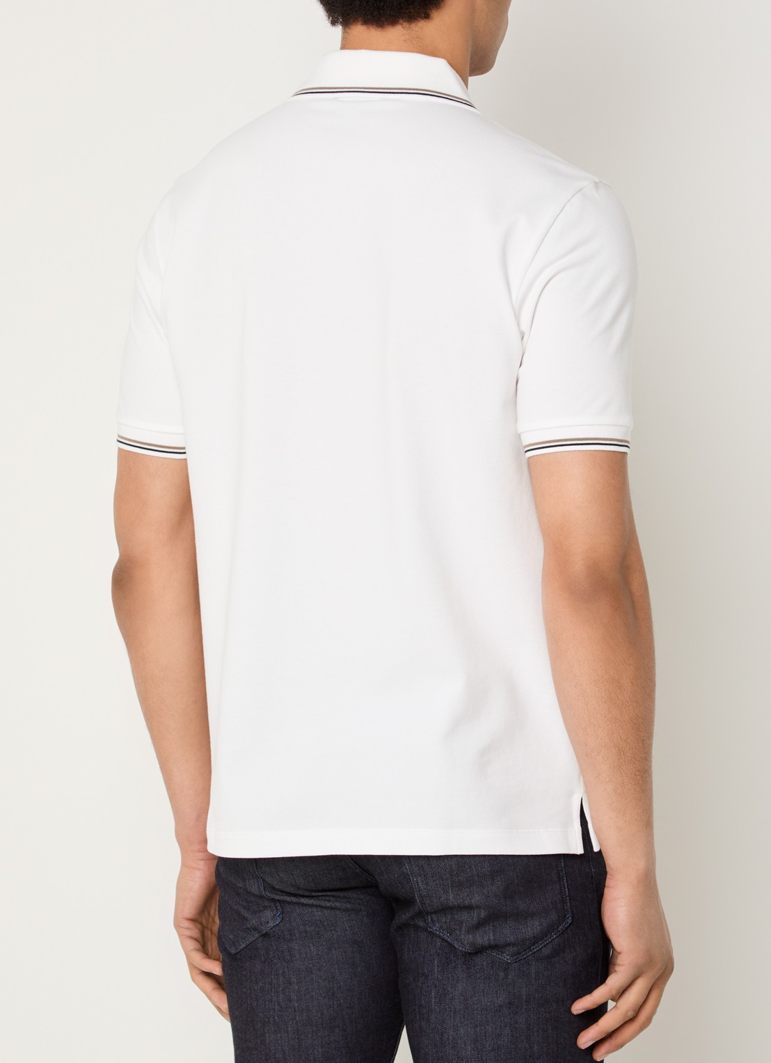 Armani Regular fit polo met logoborduring - achterkant 2 wit