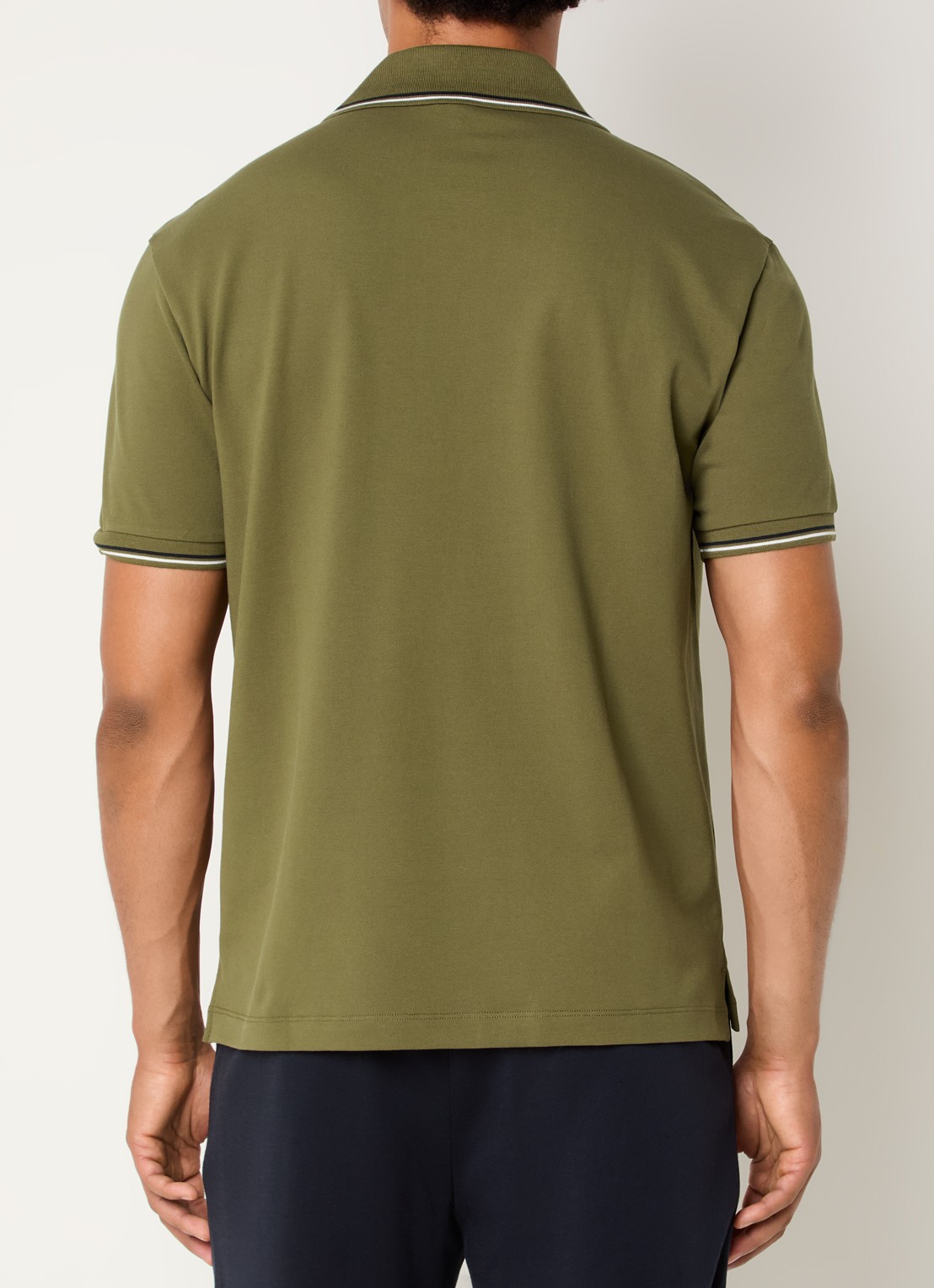 Armani Regular fit polo met logoborduring - achterkant bronsgroen