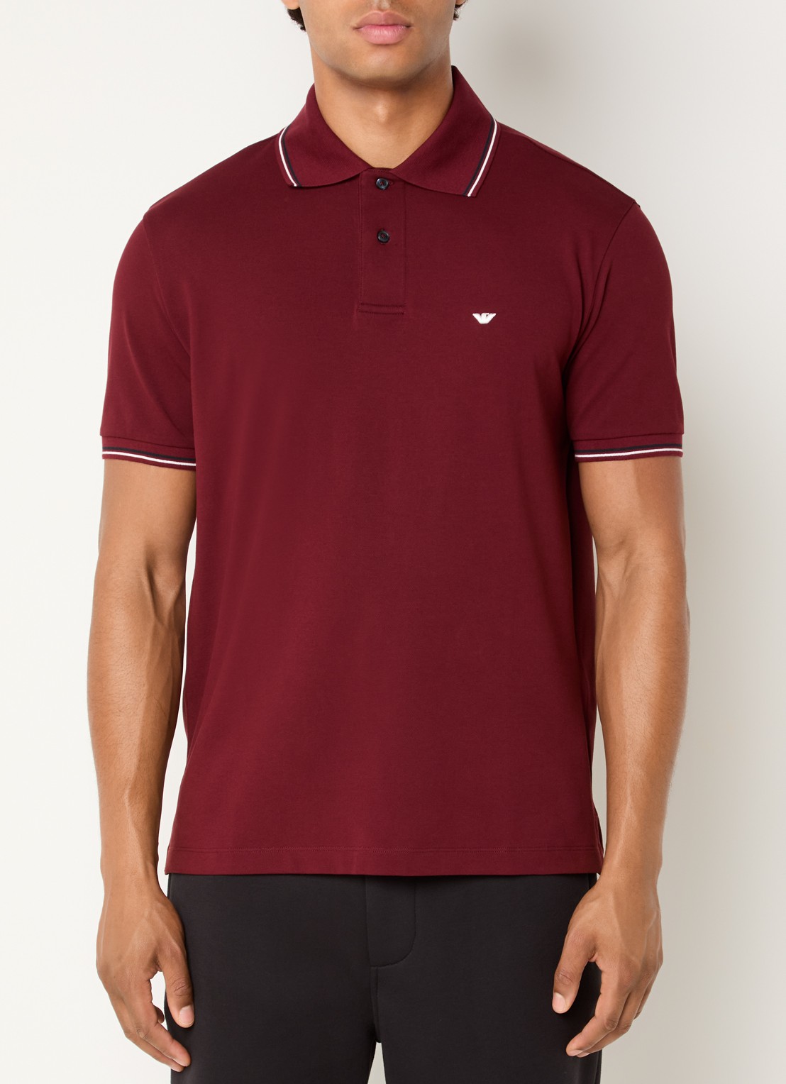 Armani Regular fit polo met logoborduring - detail 2 bordeauxrood