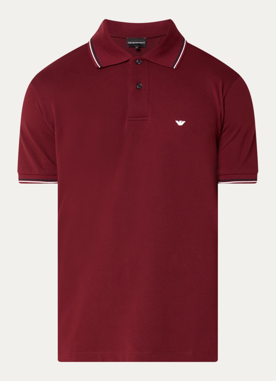 Armani Regular fit polo met logoborduring - voorkant 3 bordeauxrood