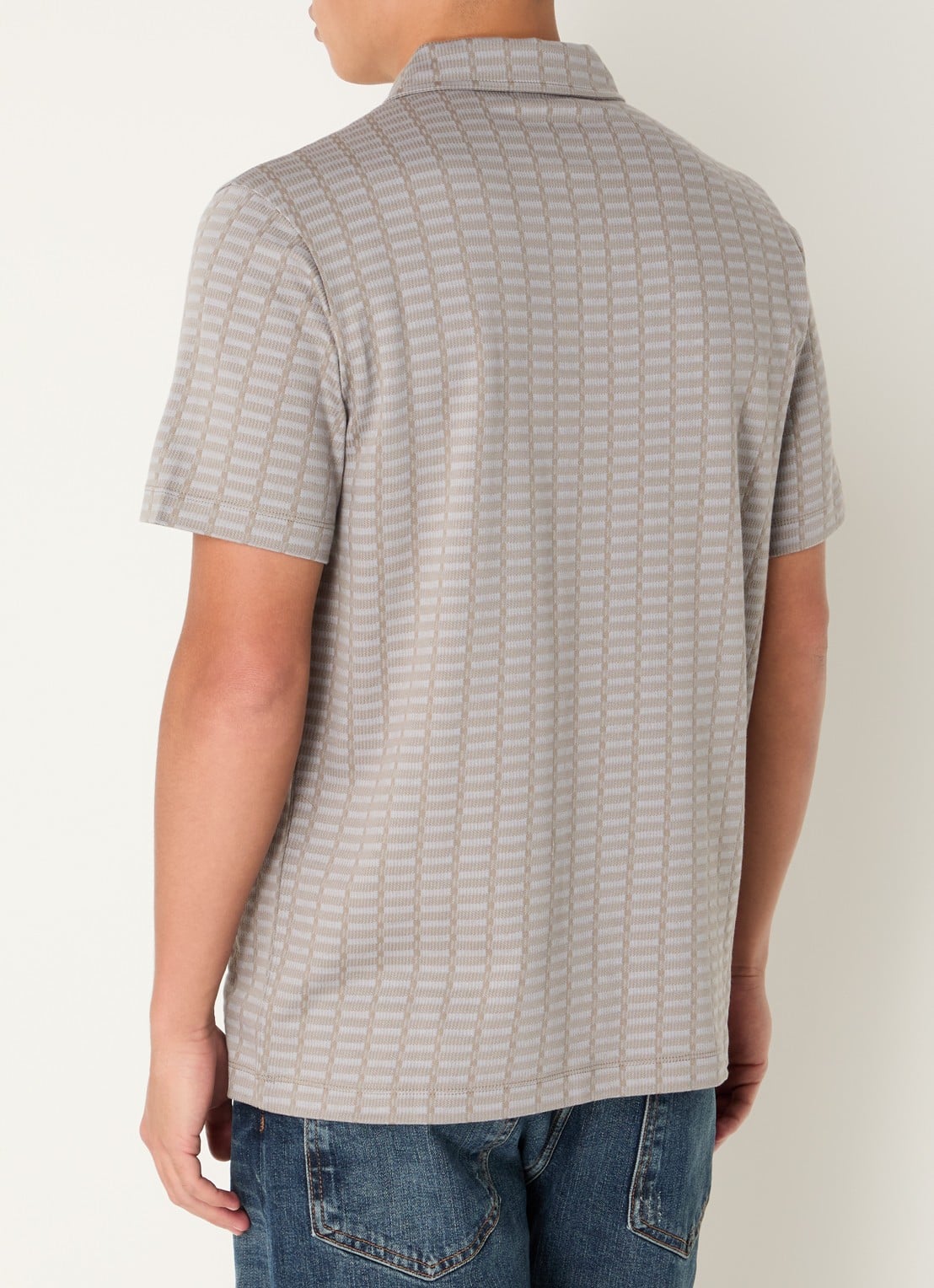 Armani Regular fit polo met logoborduring - achterkant 3 donkerbeige