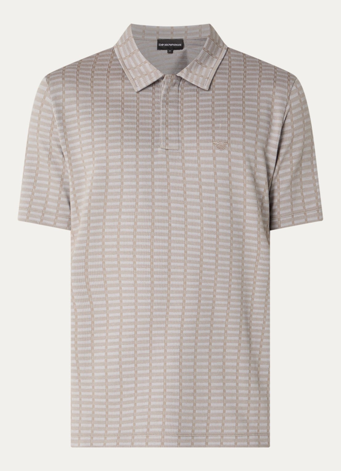 Armani Regular fit polo met logoborduring - voorkant donkerbeige