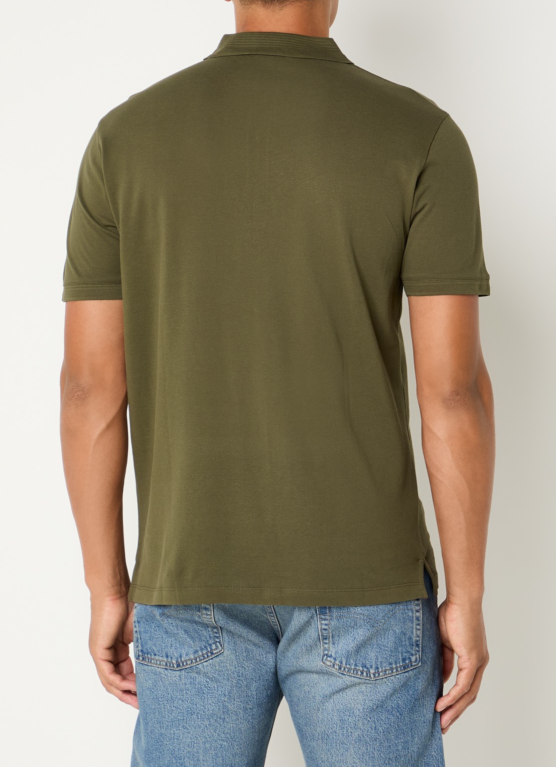 Armani Regular fit polo met logoborduring - achterkant 4 bronsgroen
