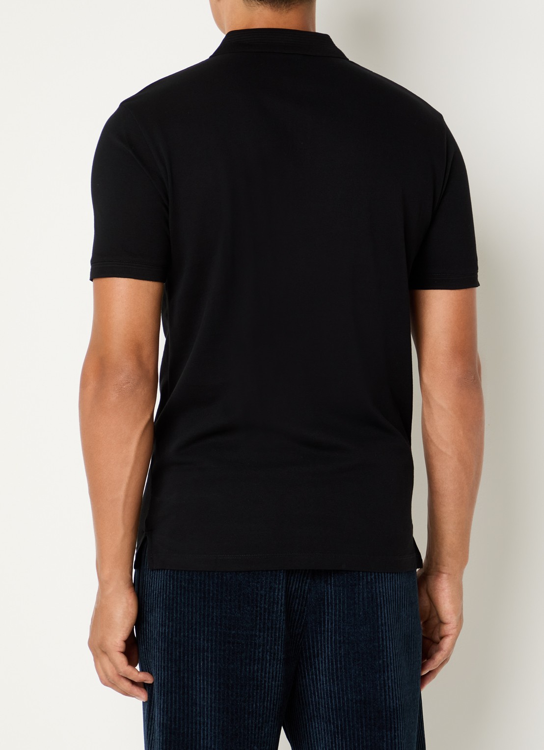Armani Regular fit polo met logoborduring - achterkant 2 zwart