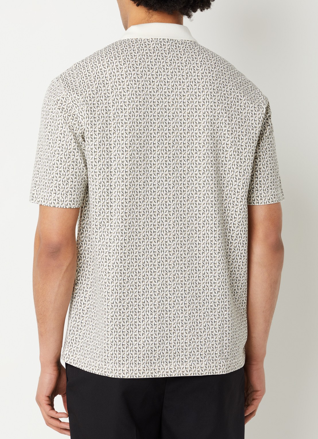 Armani Regular fit polo met logoprint - achterkant 4 ivoor
