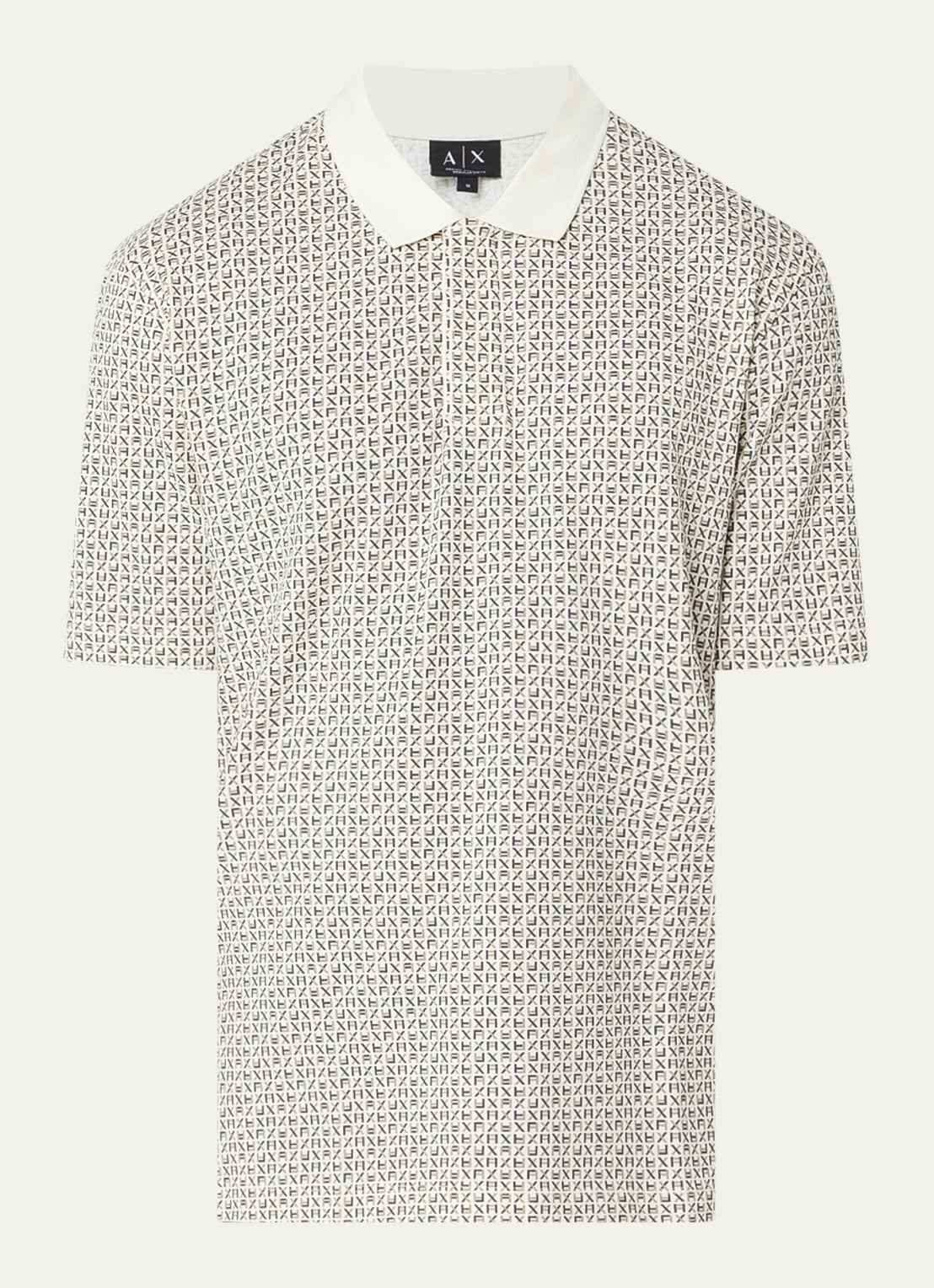 Armani Regular fit polo met logoprint - voorkant ivoor