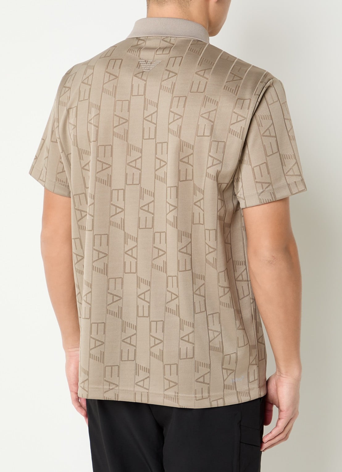 Armani Regular fit polo met logoprint - achterkant 3 donkerbeige