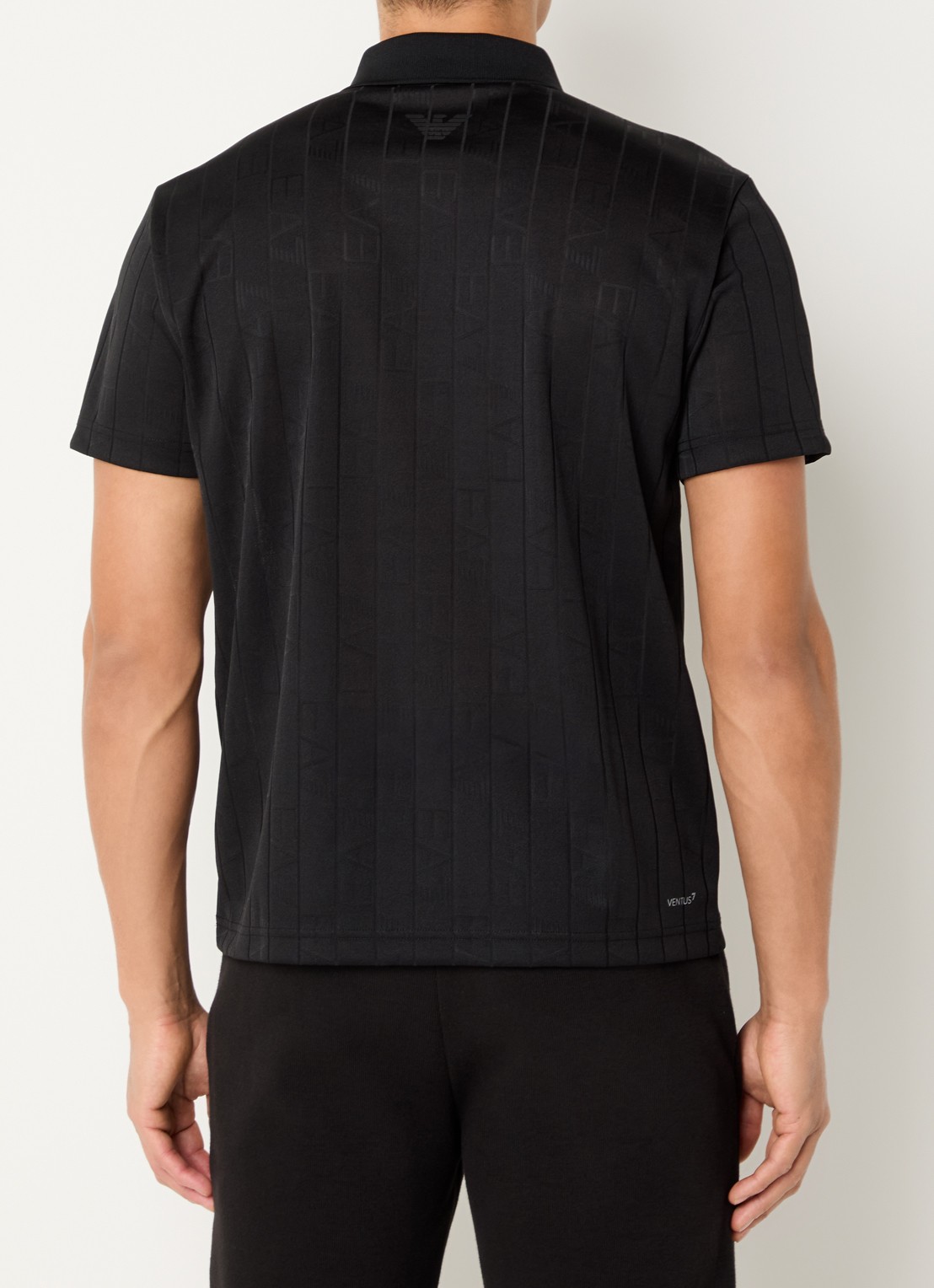 Armani Regular fit polo met logoprint - achterkant fancy black logo / zwart