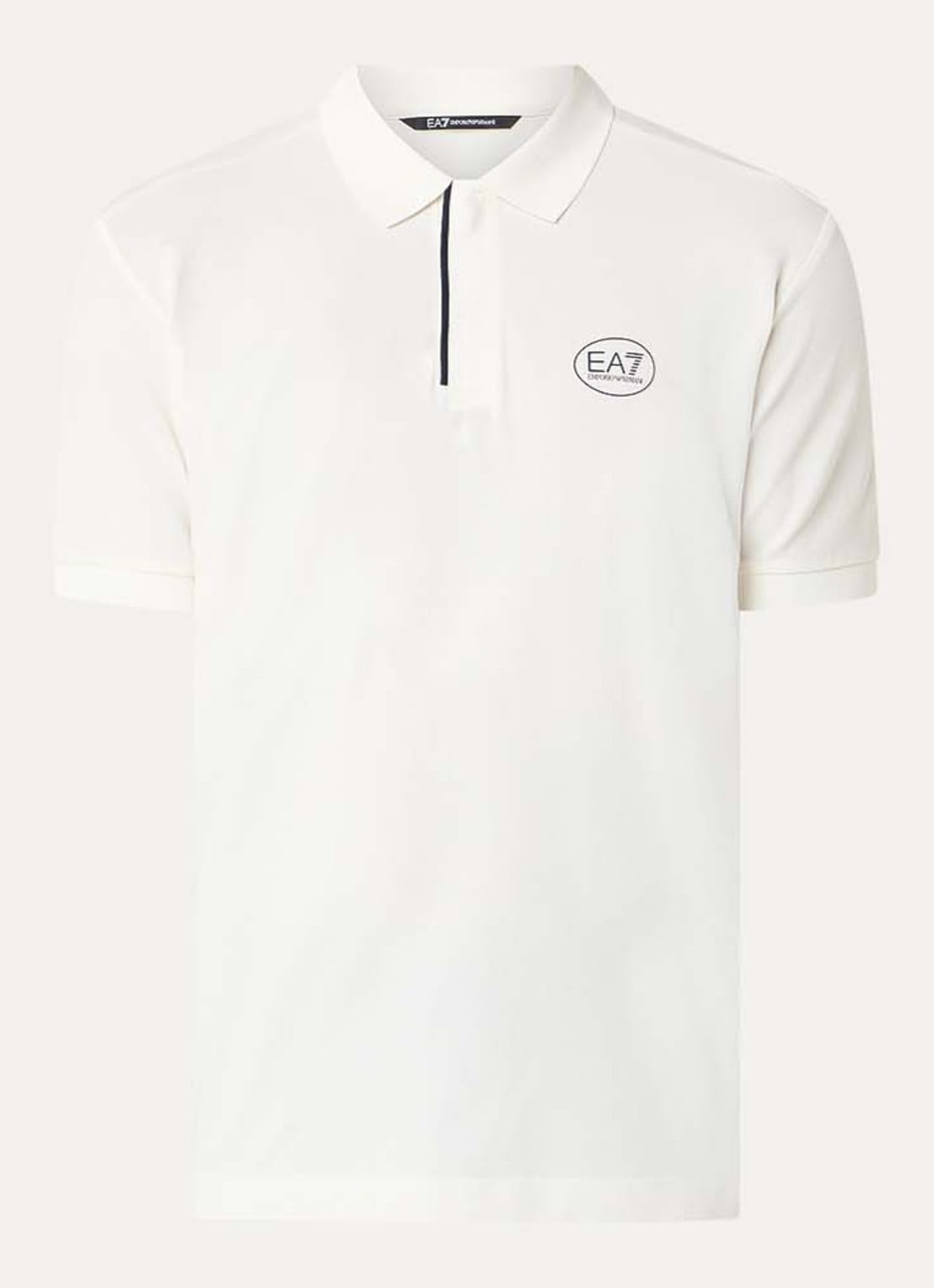 Armani Regular fit polo met logoprint - voorkant gebroken wit