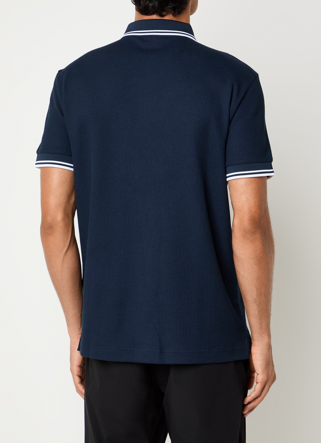 Armani Regular fit polo met logoprint - achterkant 2 donkerblauw