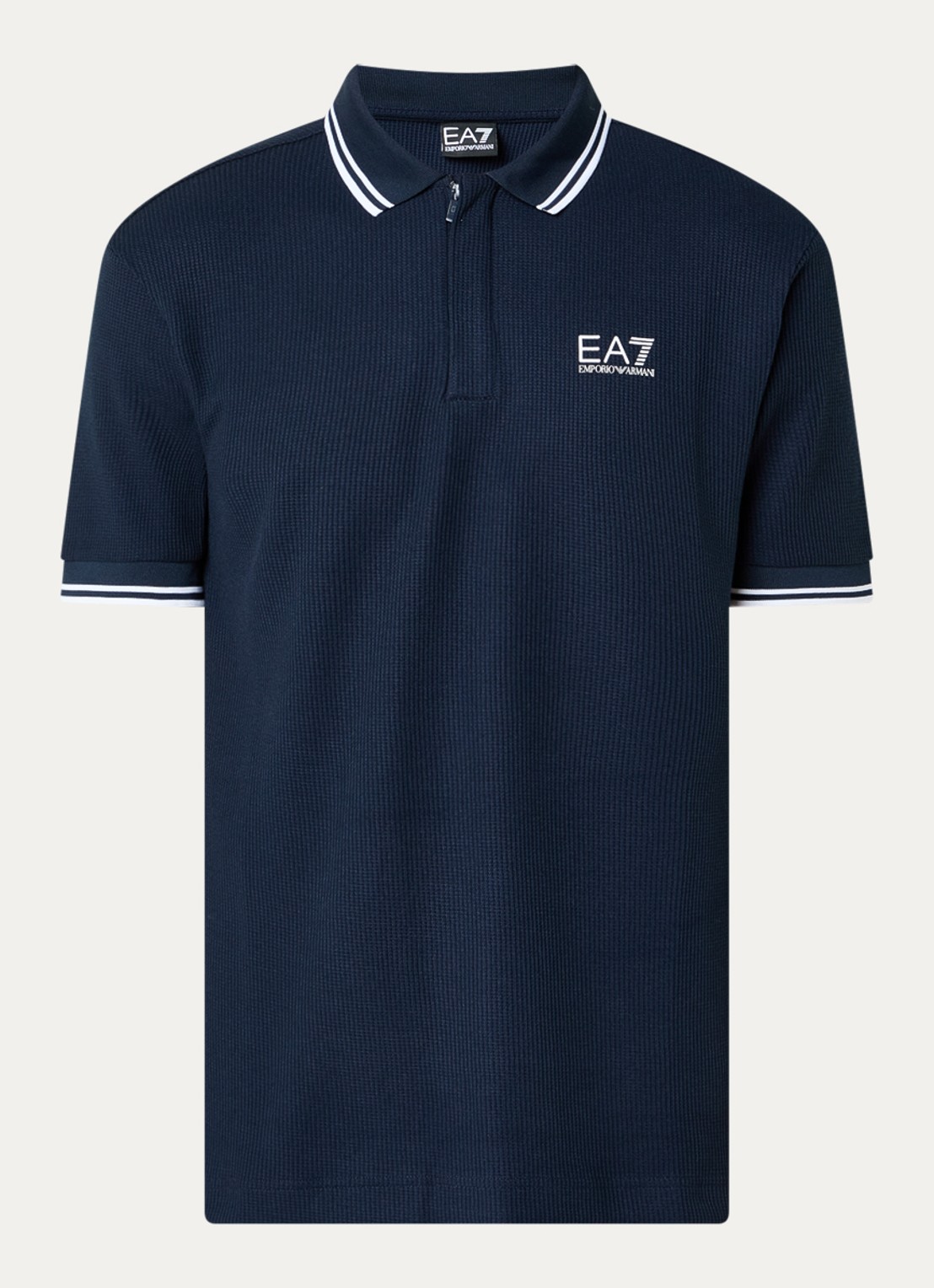 Armani Regular fit polo met logoprint - voorkant 3 donkerblauw