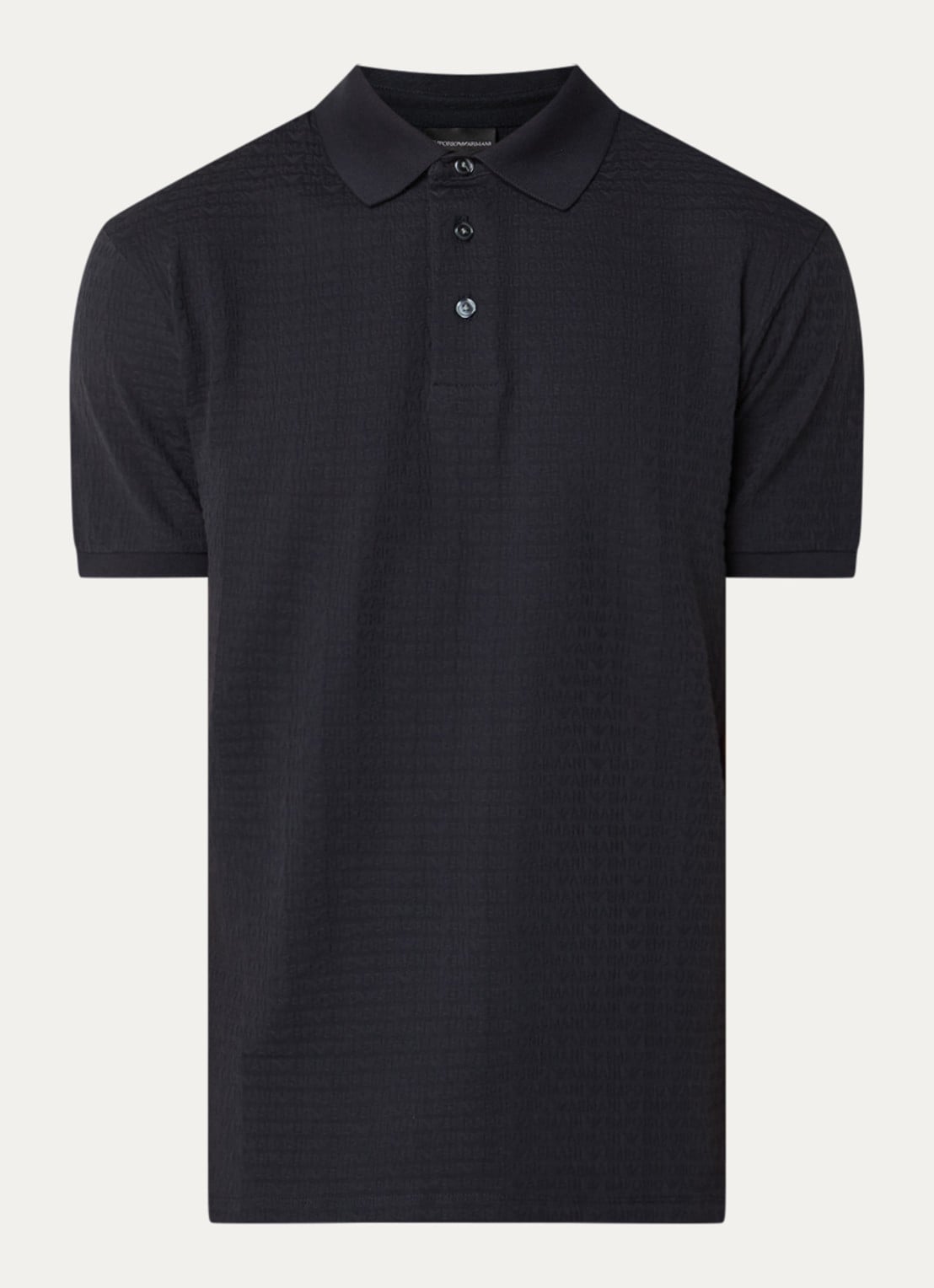 Armani Regular fit polo met logoprint - voorkant 2 donkerblauw