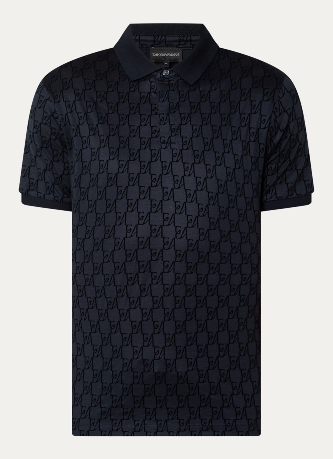 Armani Regular fit polo met logoprint - voorkant 3 donkerblauw