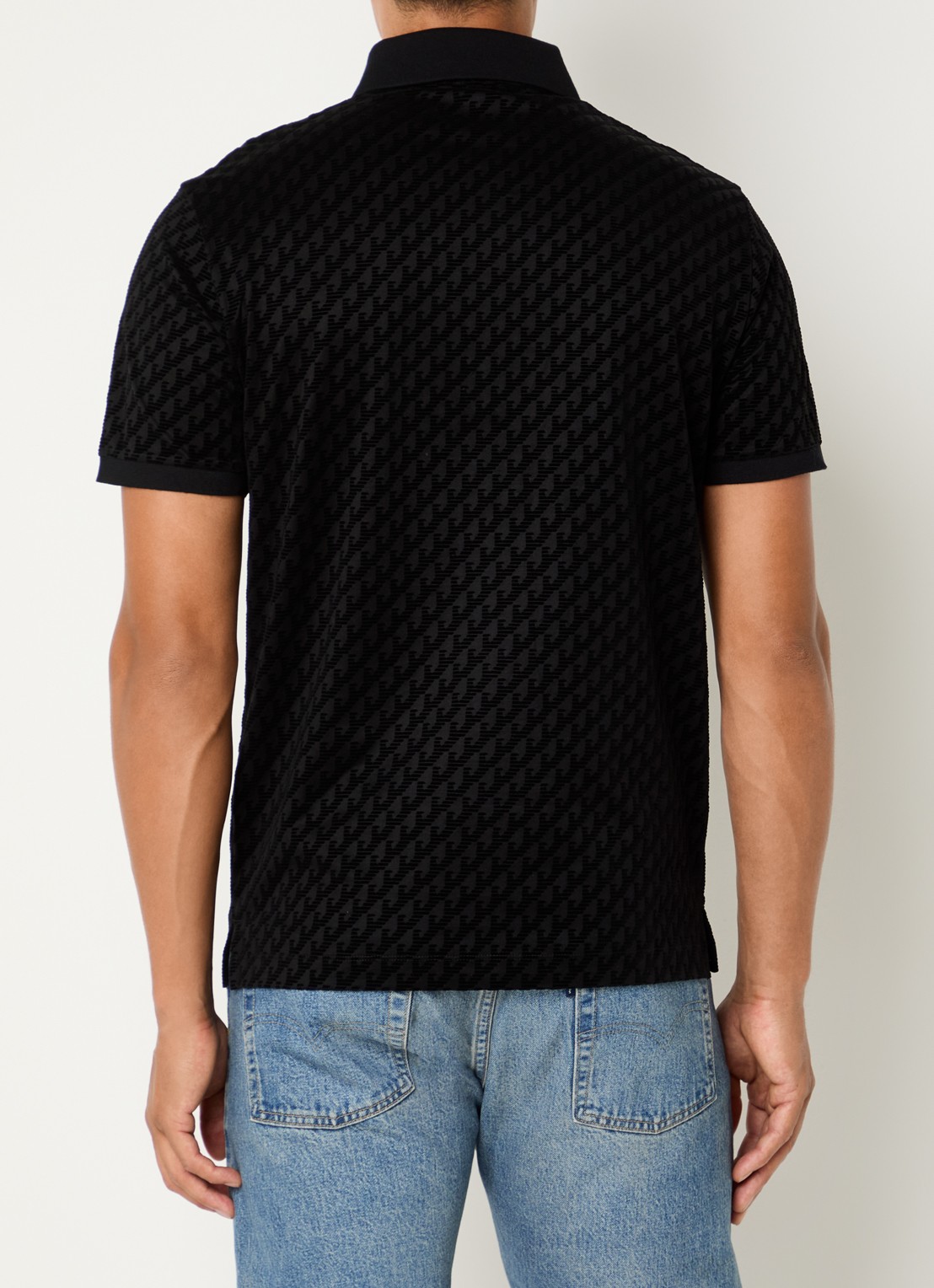 Armani Regular fit polo met logoprint - achterkant zwart