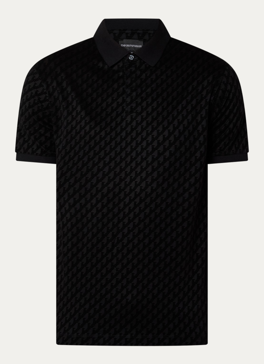 Armani Regular fit polo met logoprint - voorkant 3 zwart