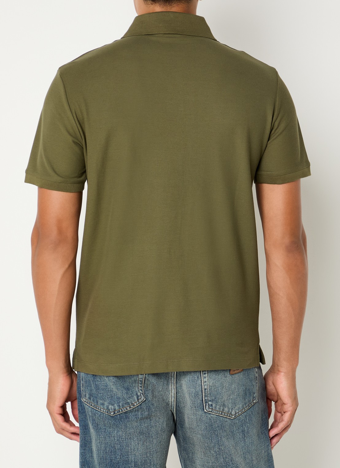 Armani Regular fit polo met stretch - achterkant 2 bronsgroen