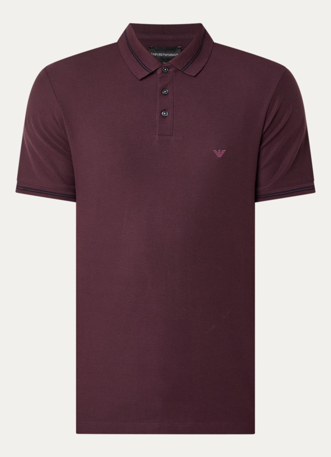 Armani Regular fit polo met stretch - voorkant 3 bordeauxrood