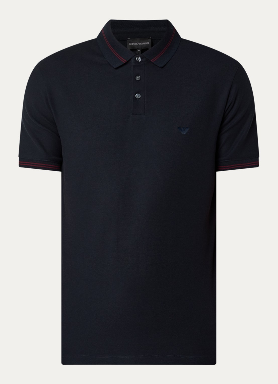 Armani Regular fit polo met stretch - voorkant donkerblauw