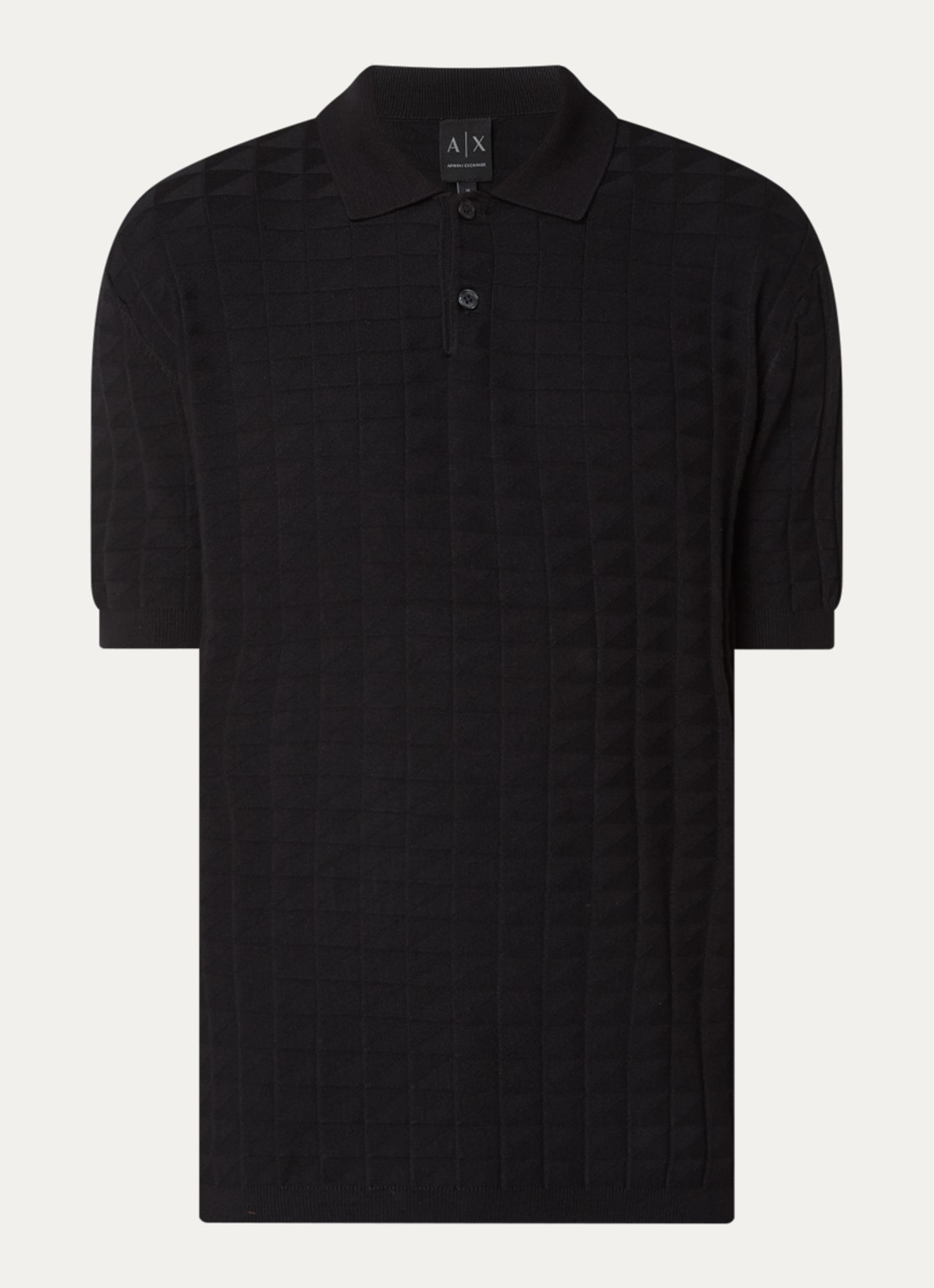 Armani Regular fit polo met structuur - voorkant 2 donkerblauw