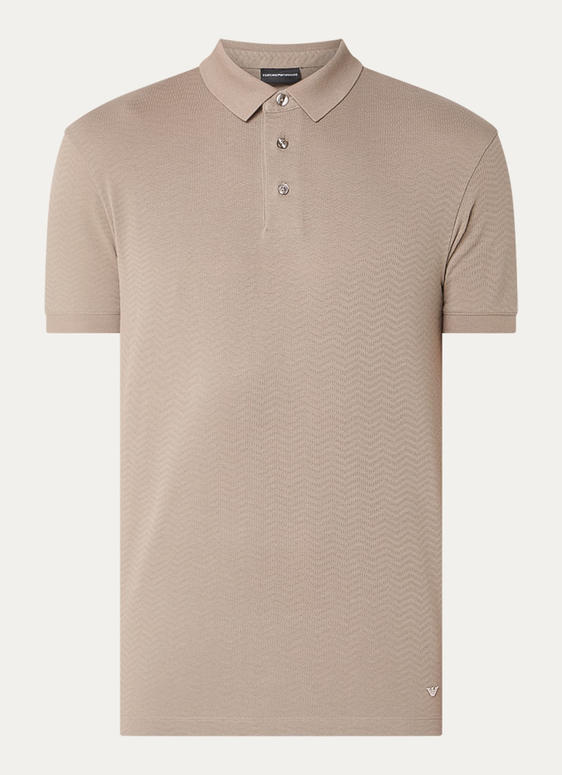 Armani Regular fit polo met structuur - voorkant 3 zand