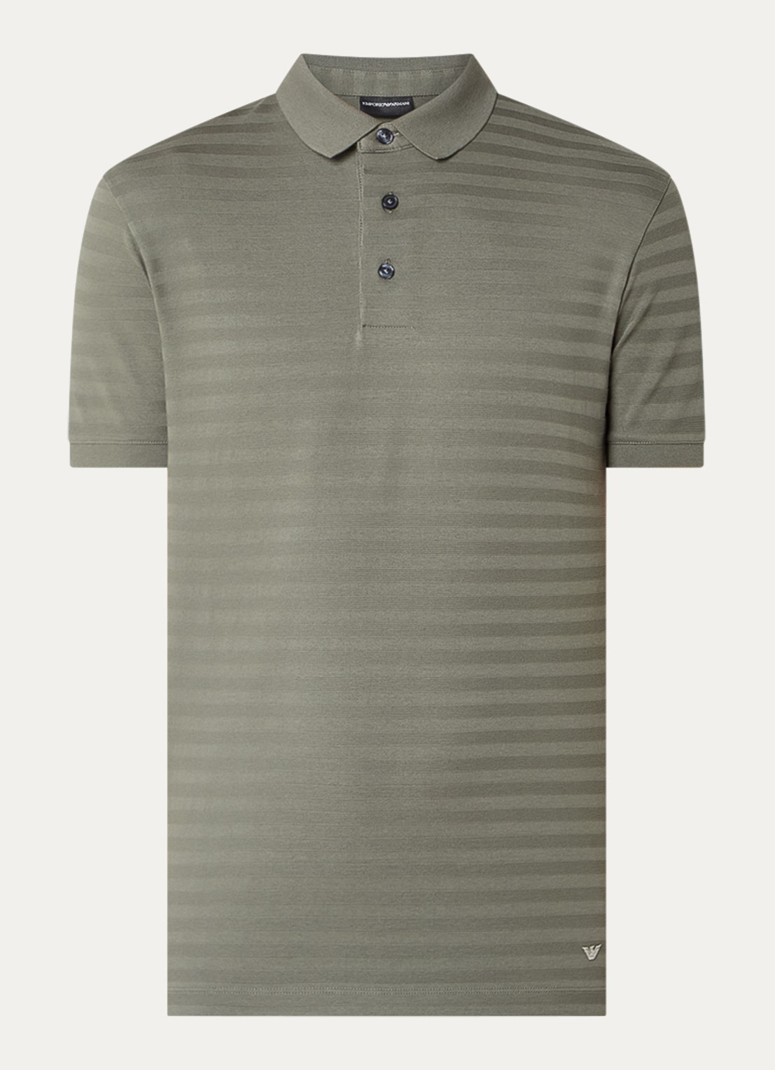 Armani Regular fit polo met structuur - voorkant 2 olijfgroen