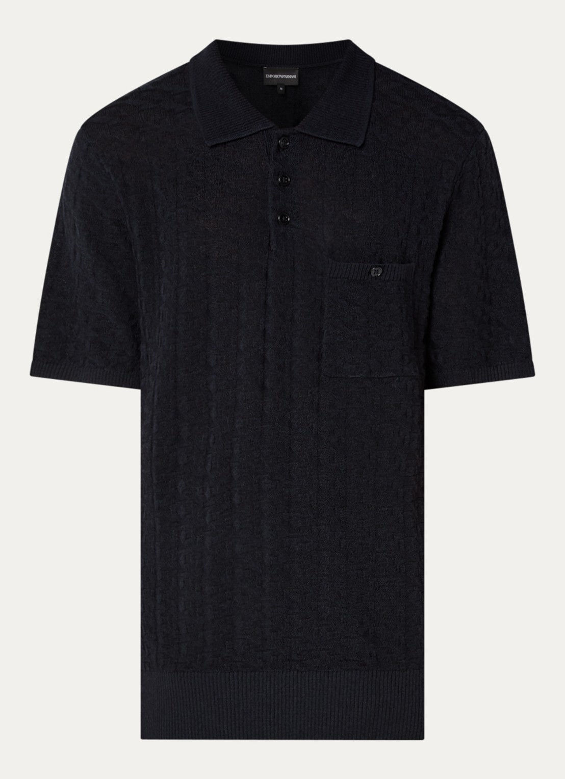 Armani Regular fit polo met structuur - voorkant 3 donkerblauw