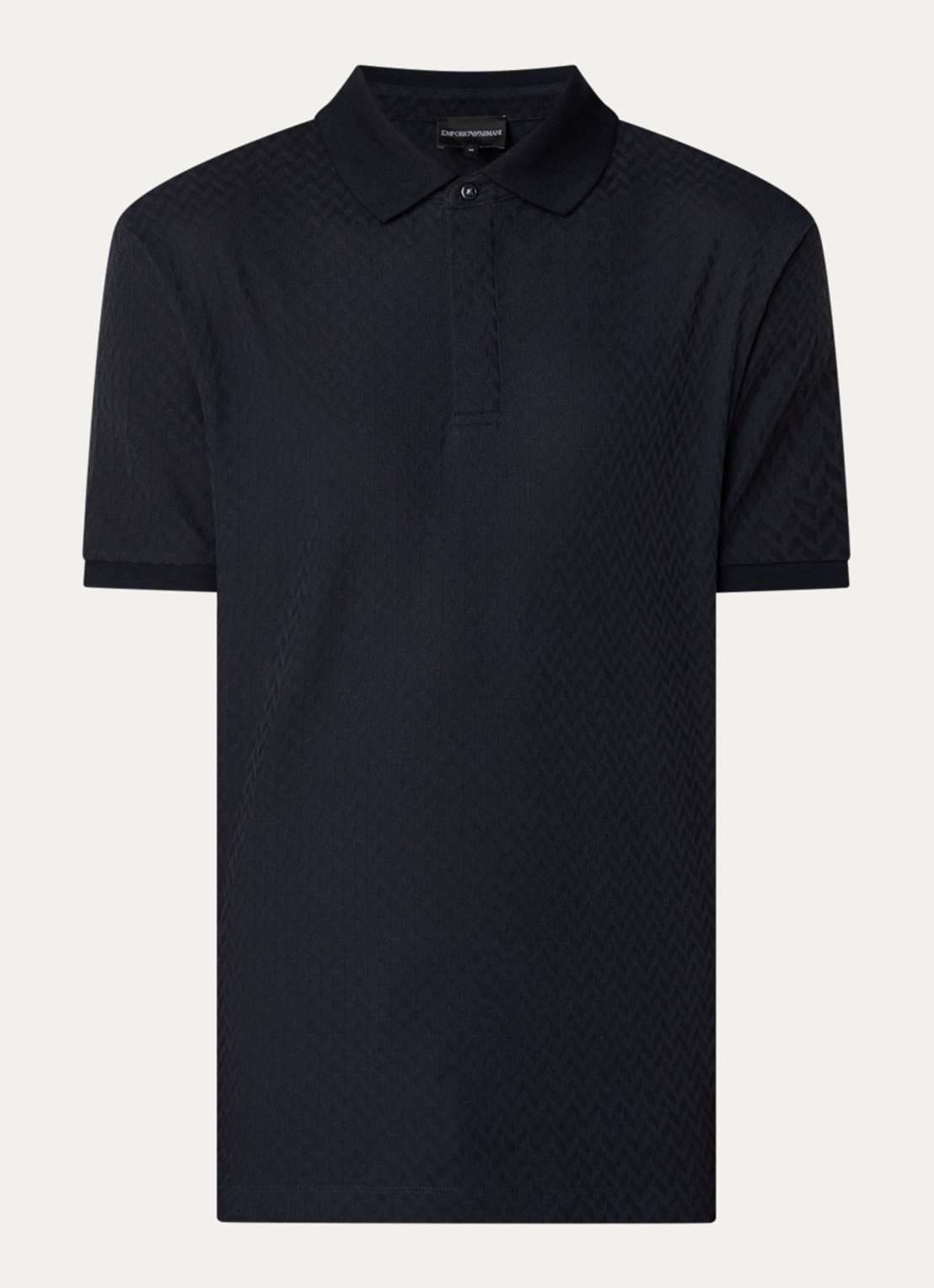 Armani Regular fit polo met structuur - voorkant zwart