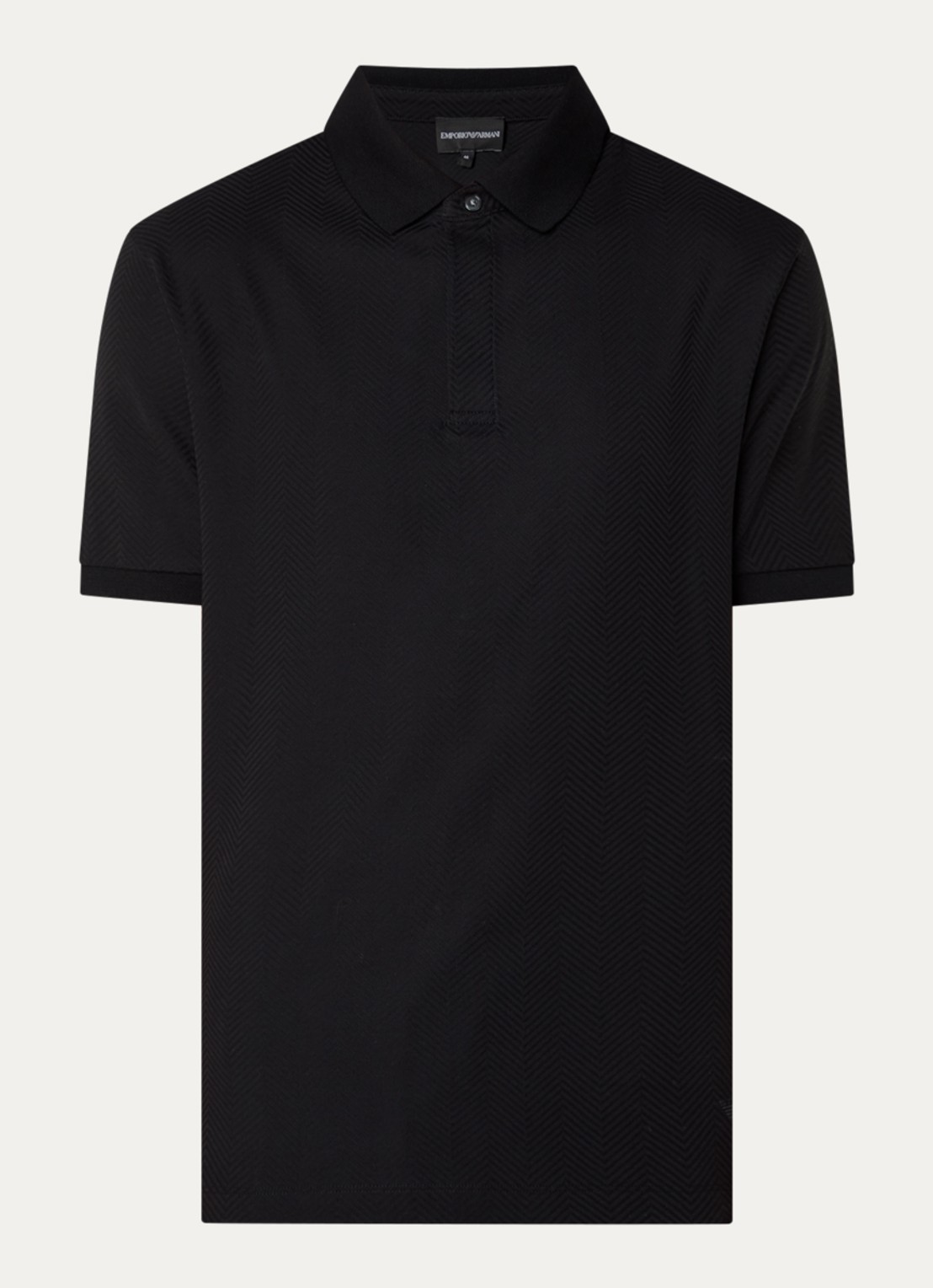 Armani Regular fit polo met structuur - voorkant 3 zwart