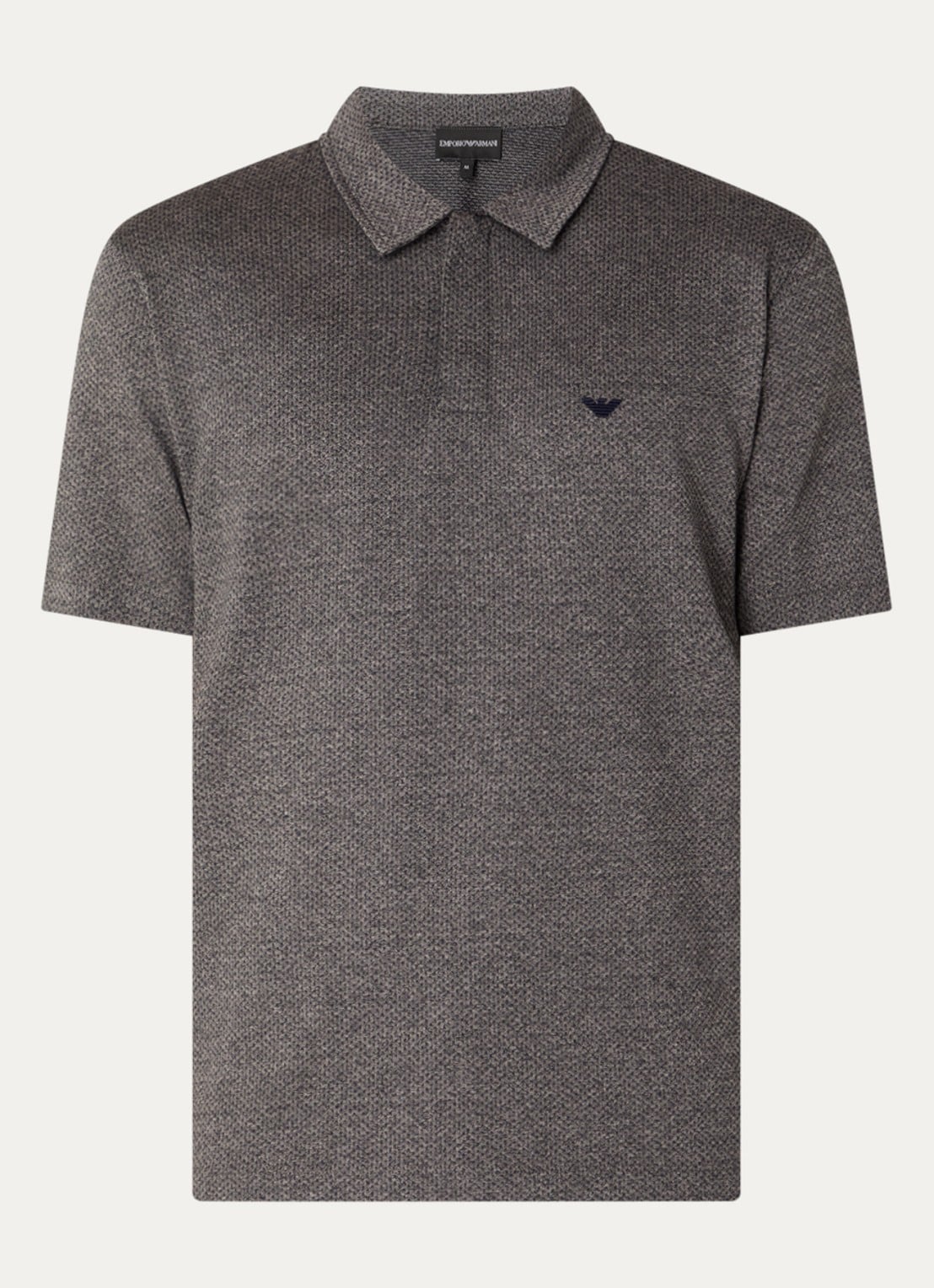 Armani Regular fit polo met structuur - voorkant 2 donkergrijs