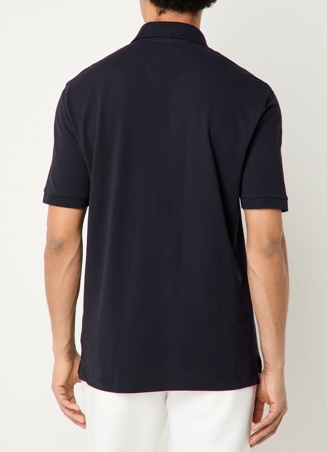 Armani Regular fit polo van piqué katoen met logoborduring - achterkant 4 donkerblauw