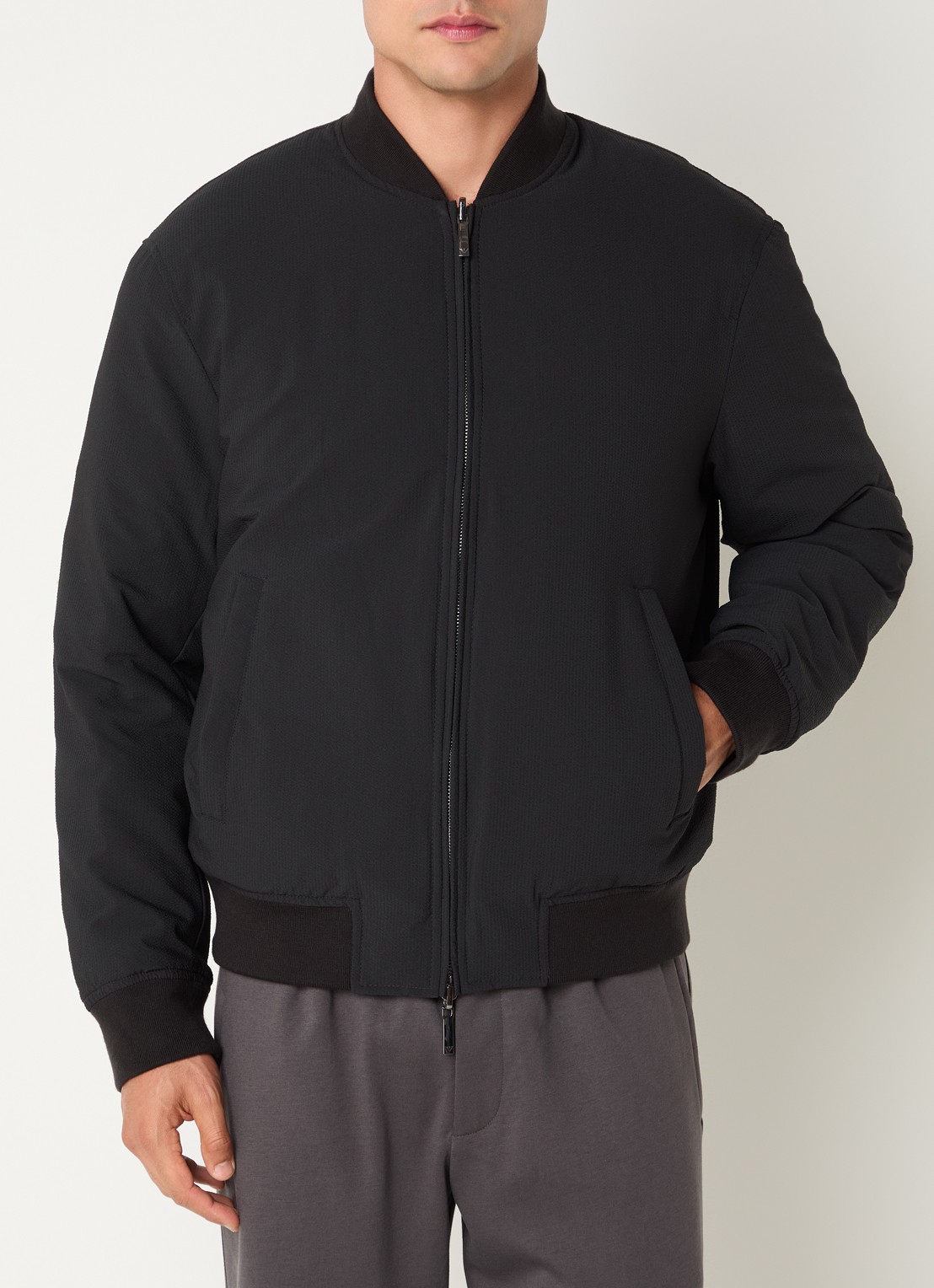 Armani Reversible bomberjack met donsvulling - detail donkerblauw