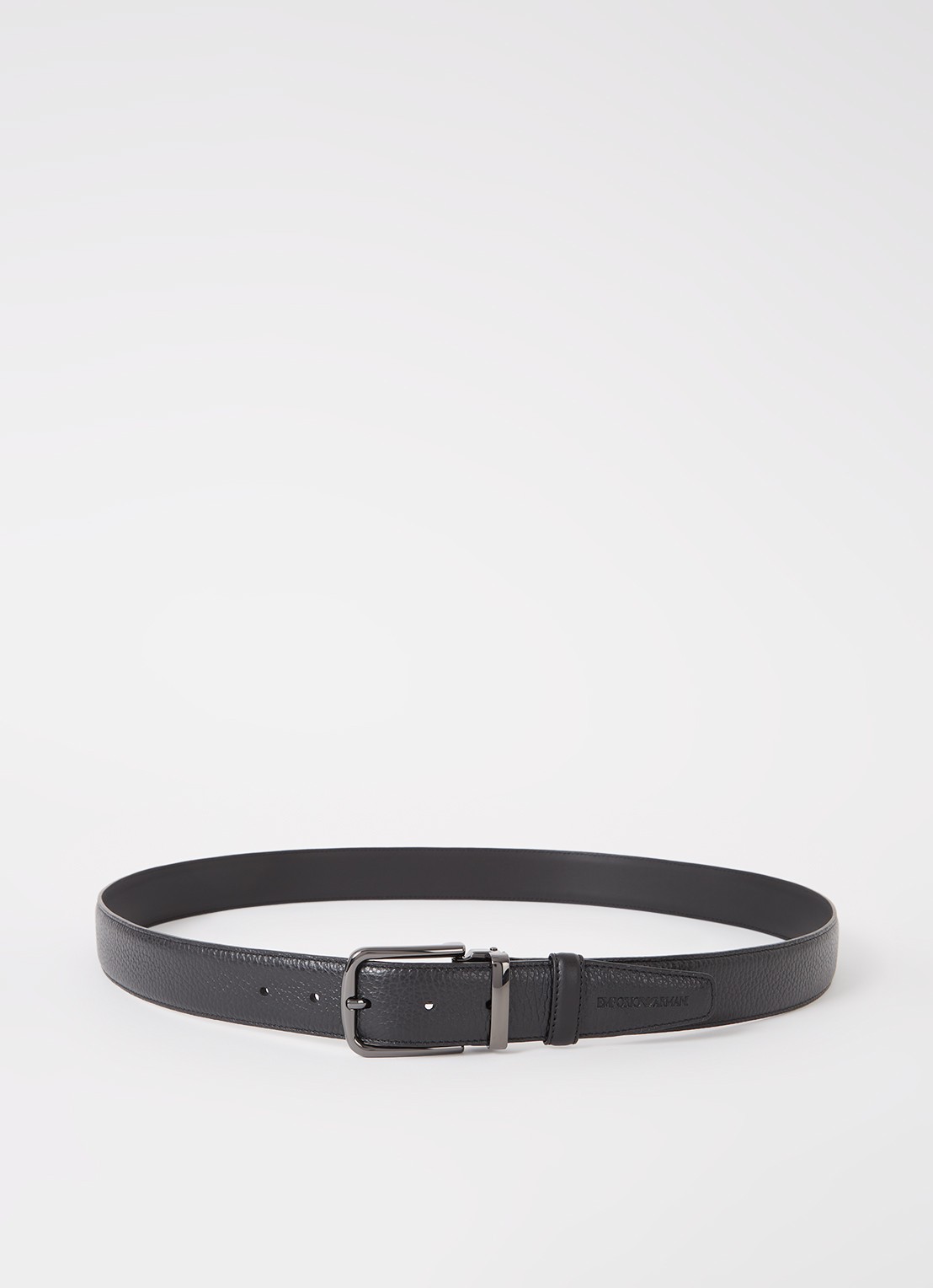 Armani Reversible riem van leer  - voorkant zwart