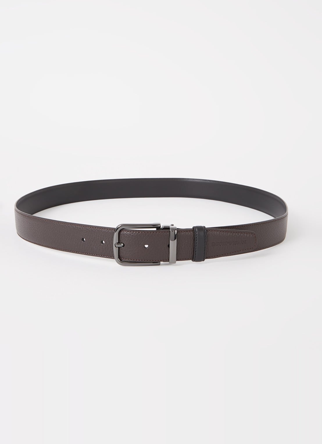 Armani Reversible riem van leer  - voorkant 3 donkerbruin