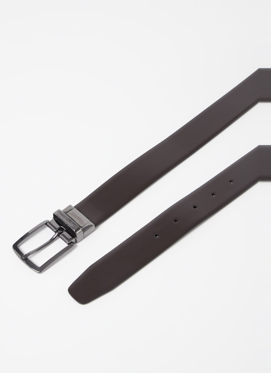 Armani Reversible riem van leer - detail zwart