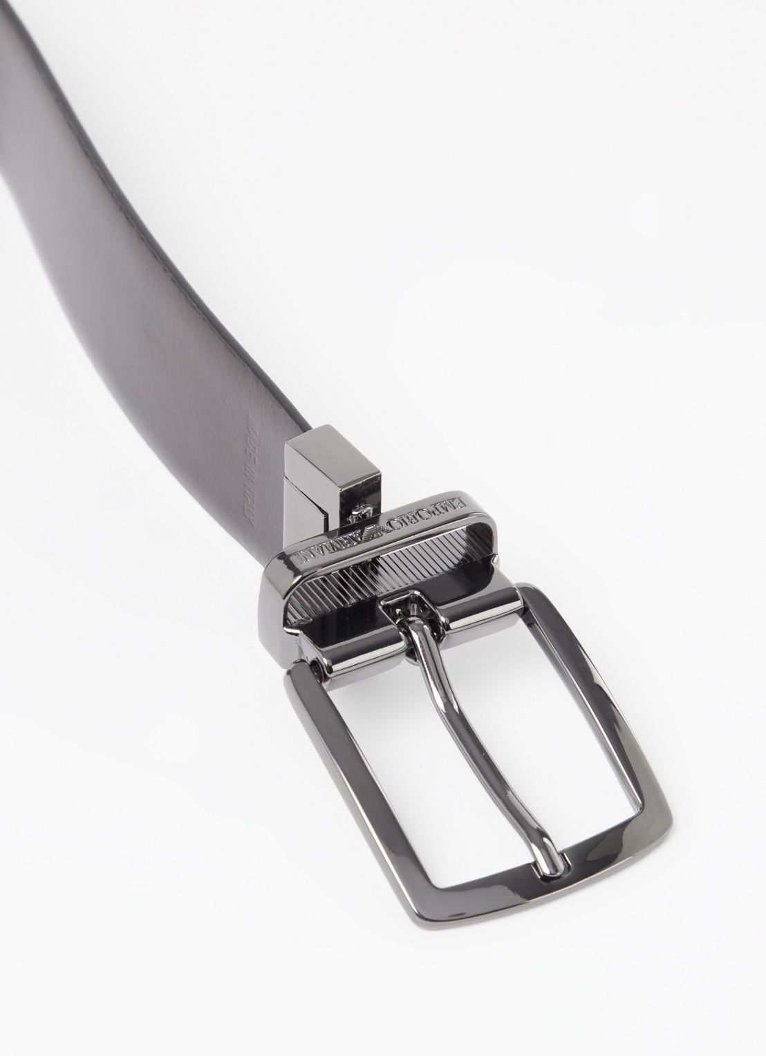 Armani Reversible riem van leer - detail 2 zwart