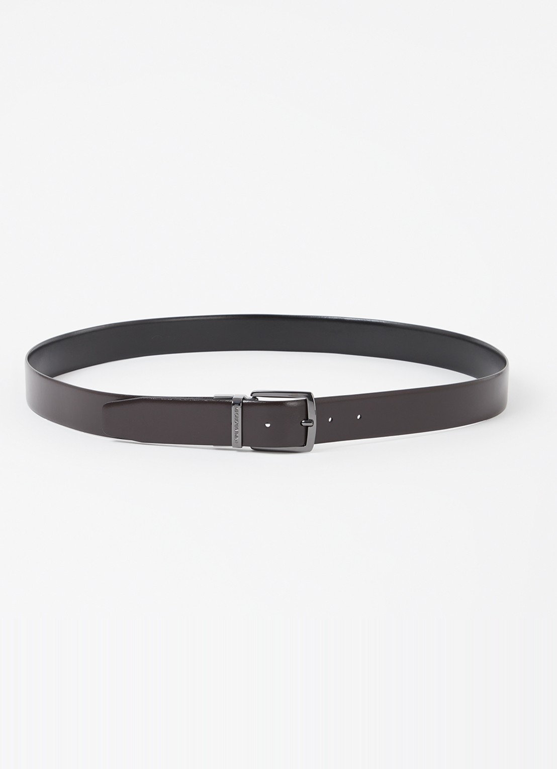 Armani Reversible riem van leer - voorkant 3 zwart