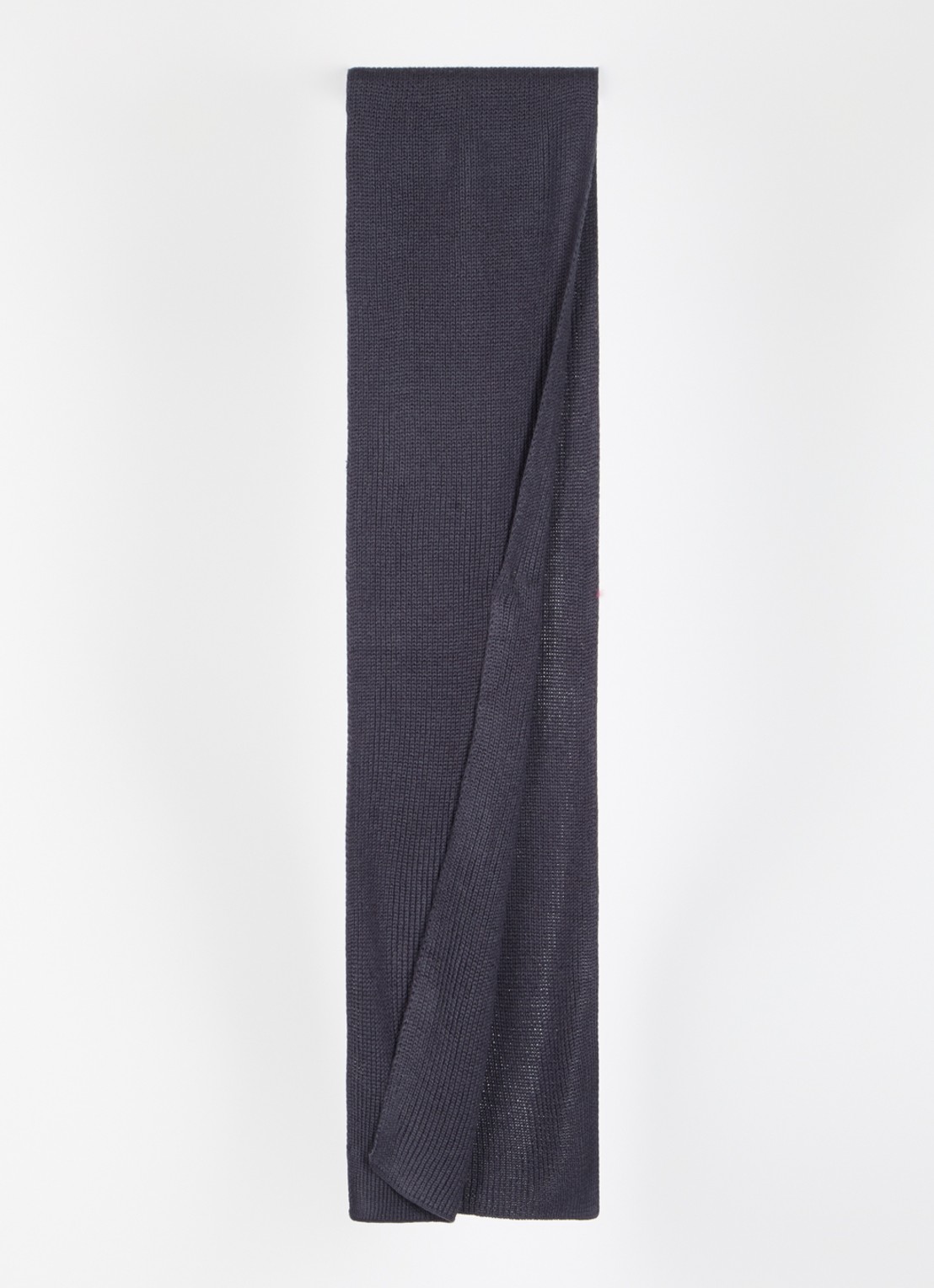 Armani Ribgebreide sjaal in wolblend 190 x 25 cm - voorkant 2 donkerblauw