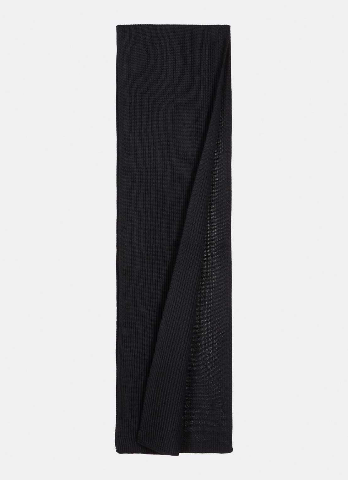 Armani Ribgebreide sjaal in wolblend 190 x 25 cm - detail 2 zwart