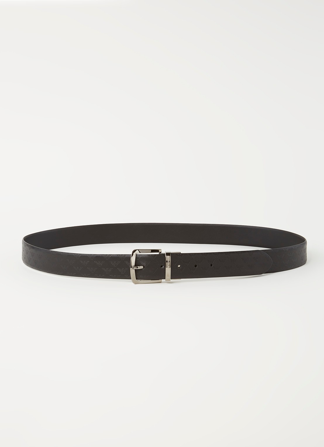 Armani Riem van leer met logoprint - voorkant 3 zwart