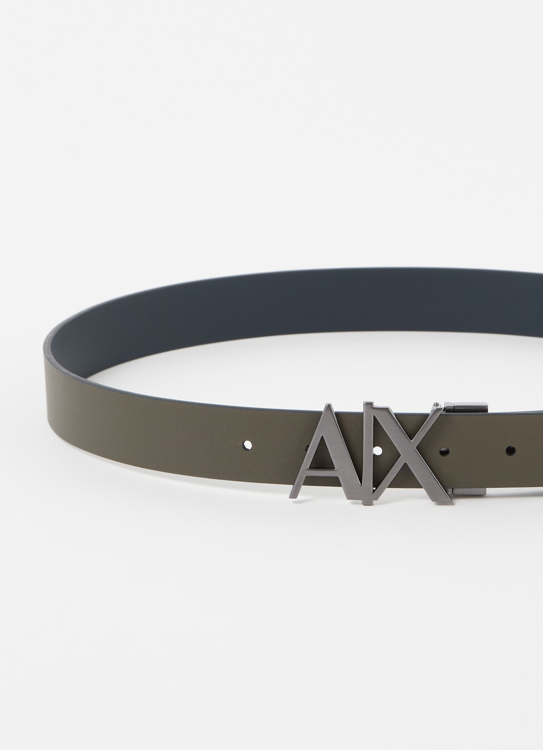 Armani Riem van leer - detail 4 donkerblauw