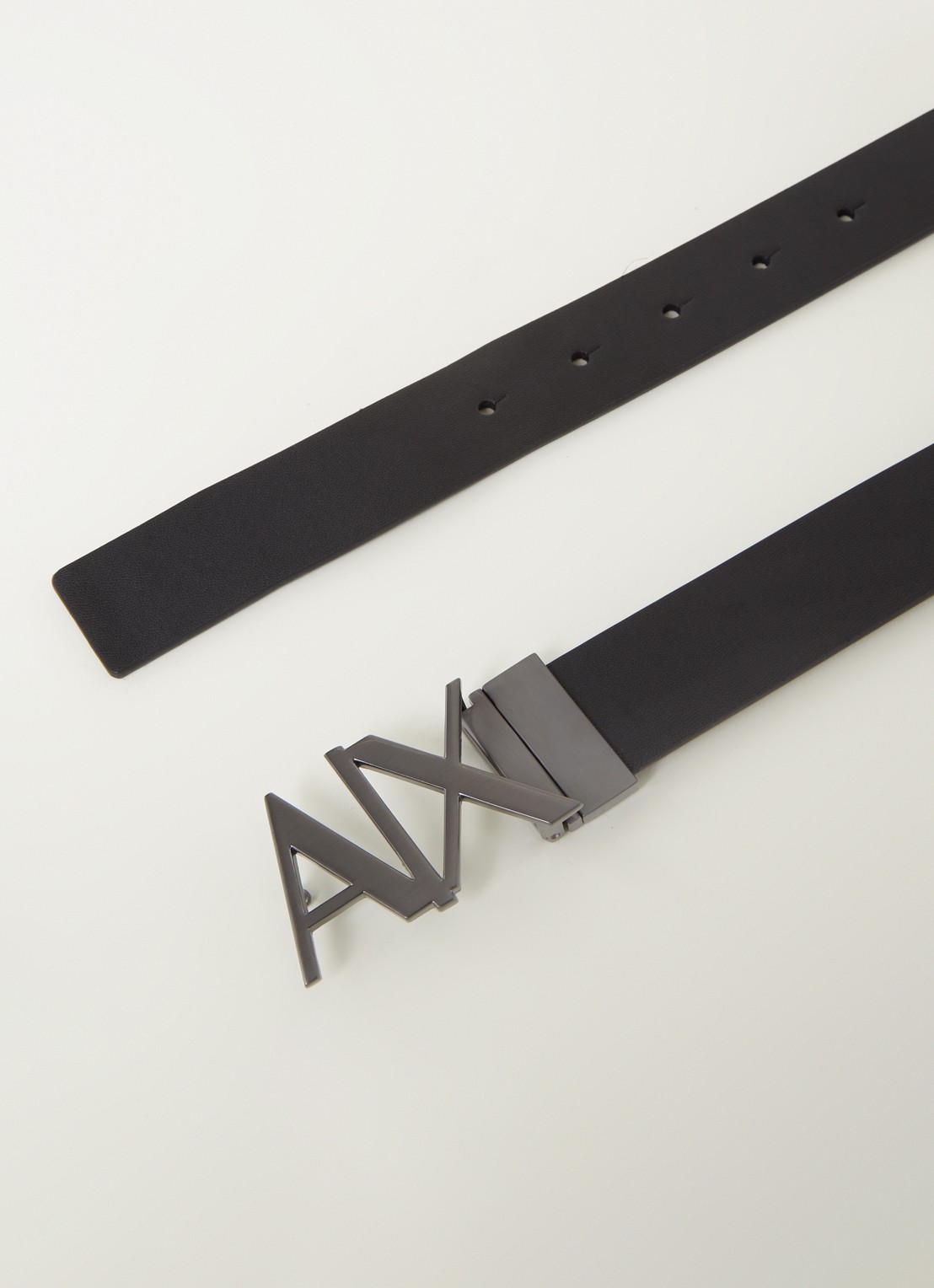 Armani Riem van leer - detail 2 zwart